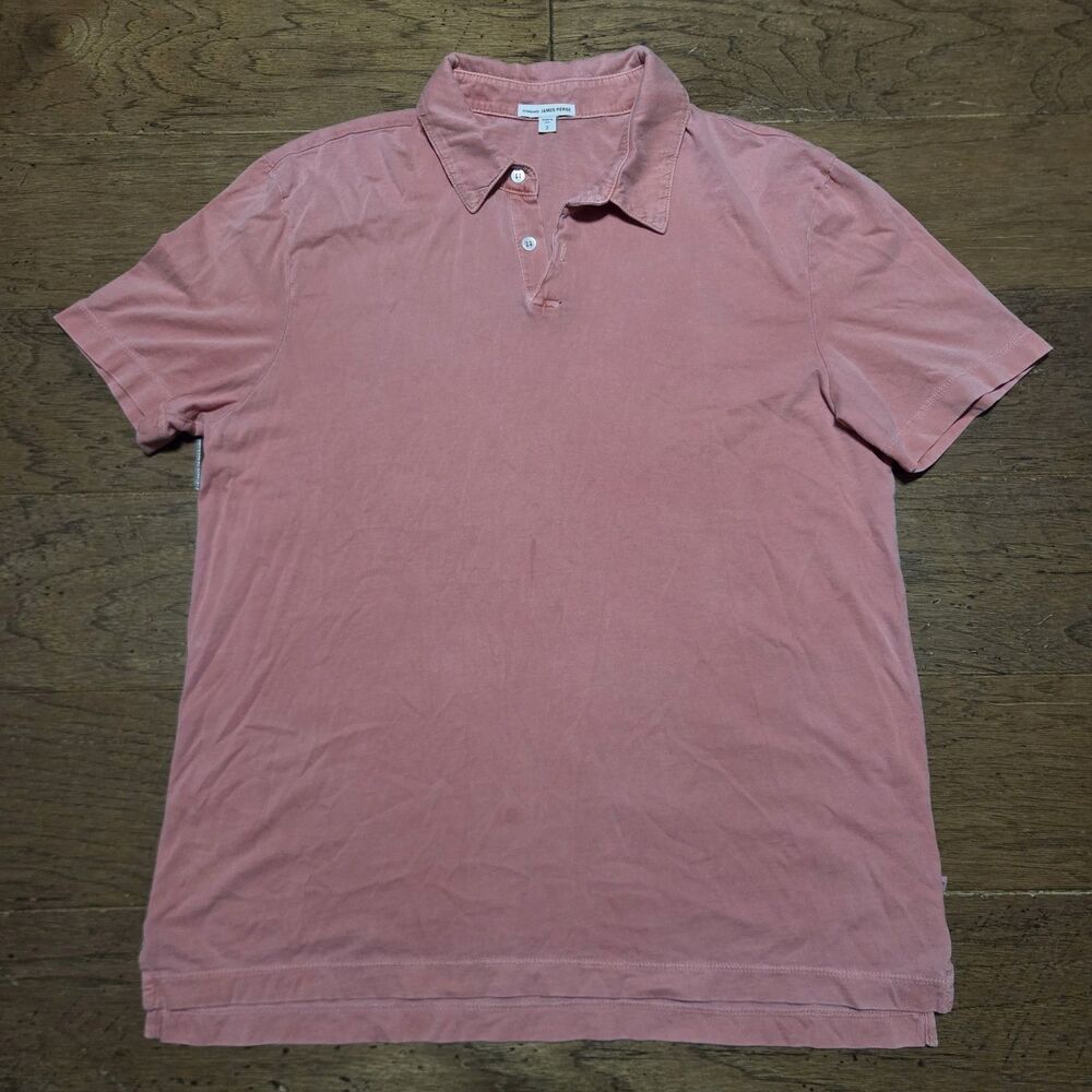 James Perse Polo Shirt Mens 2 Medium Sueded Jersey Supima Cotton